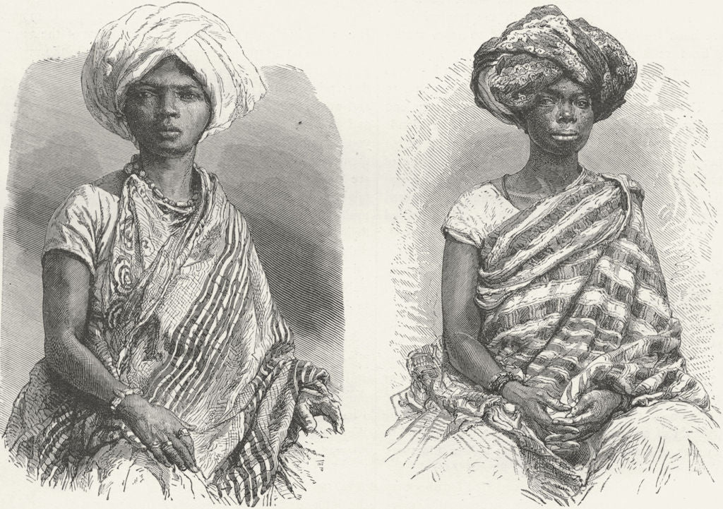 BRAZIL. African Belles in Brazil 1880 old antique vintage print picture
